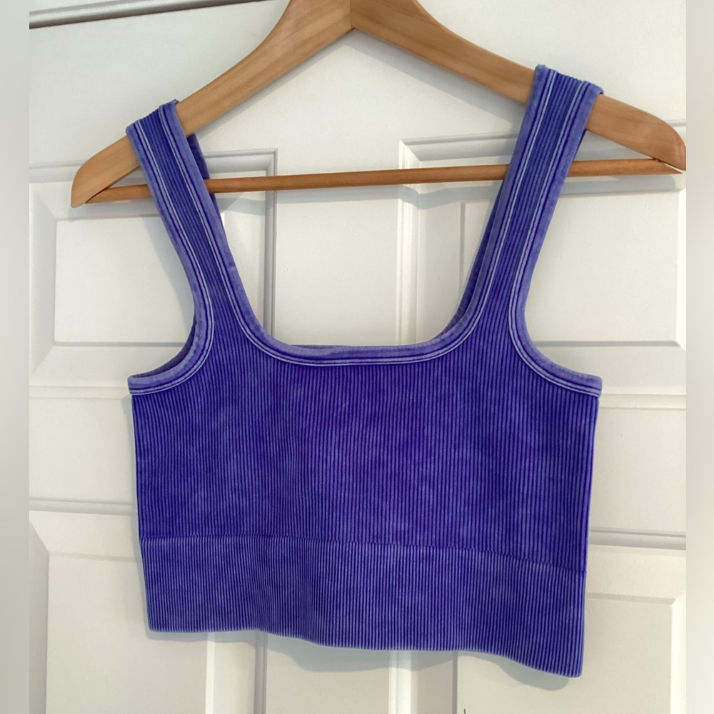 Ribbed Cropped Washed Tank Top S/M